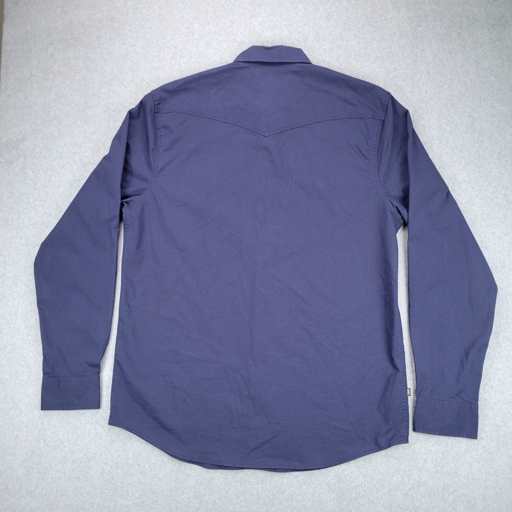 Kimes Ranch Western Blackout Snap Shirt Mens L Navy Coolmax Stretch Long Sleeve - Picture 9 of 14